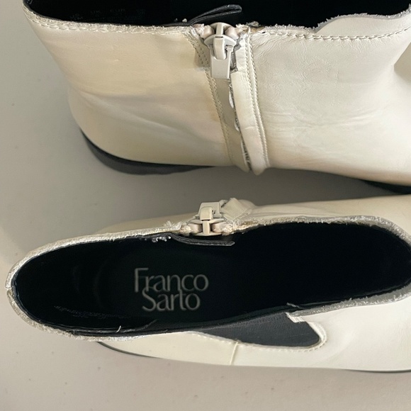 FRANCO SARTO Cream Coloured Chelsea Boots  Size 11 /Zip-up/Ankle Boots - Picture 5 of 13